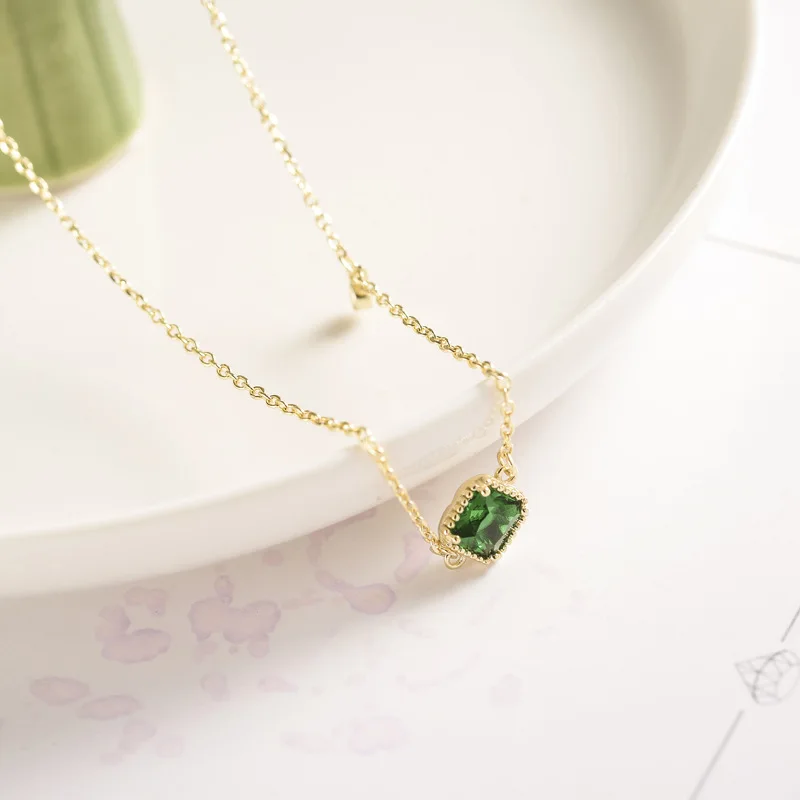 Высокое качество Настоящее 925 пробы Серебряный Зеленый Кристалл лодыжки браслет