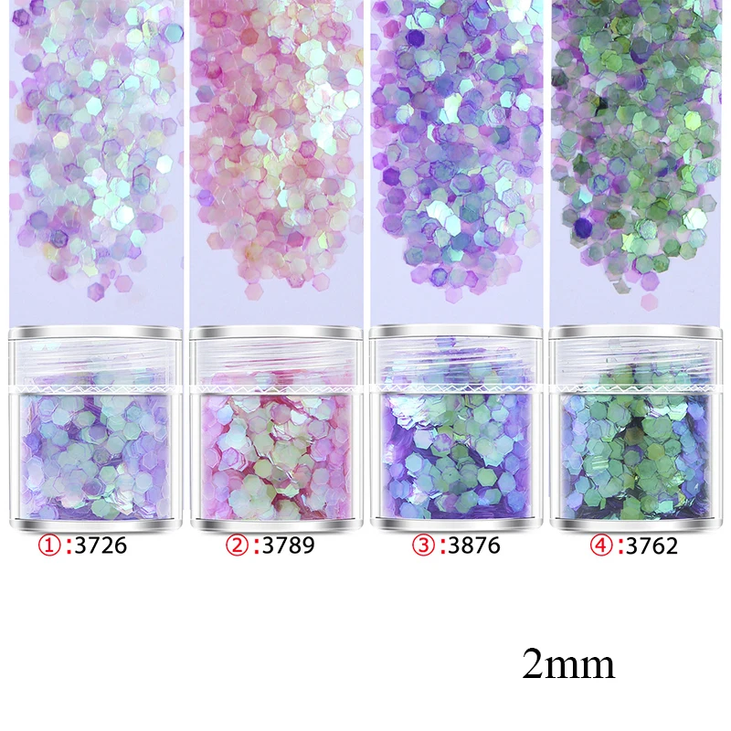 4 Boxes Holographic Glitter Nail Art Pigment Powder 3D Colorful Sequins Spangles Polish Manicure Nail Art Decorations Nail Art