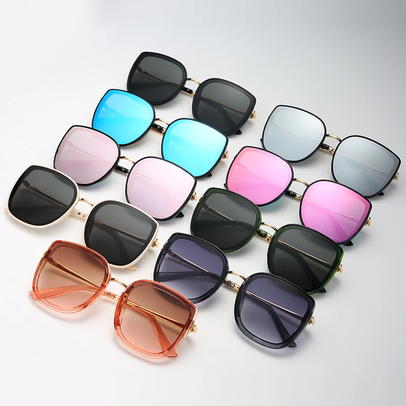 

Sunglasses 2021 Fashion Oversized Sunglasses Women UV400 Brand Designer Rimless Metal Square Sun Glasses Female De Sol