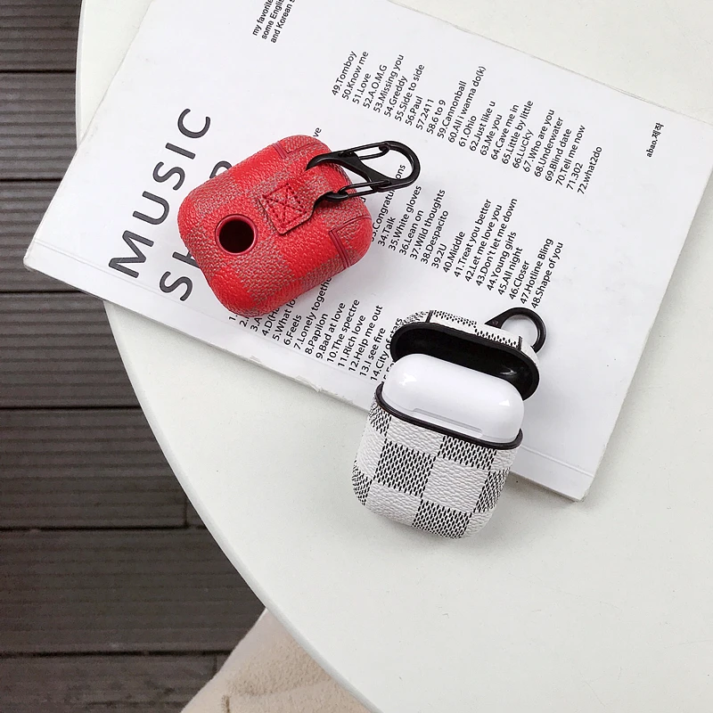Чехлы для Apple Airpods, роскошные наушники из искусственной кожи, защитный чехол для Air Pods 1, 2, застежка-крючок, брелок, сумка для наушников