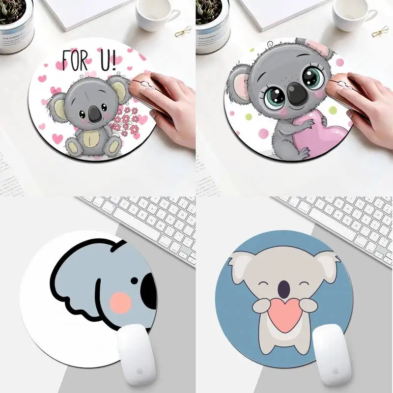 

Cool Cute cartoon koala Silicone large/small Pad to Mouse Game Round Desk Gamer Gaming Mat For PC Laptop Round Mouse Pad