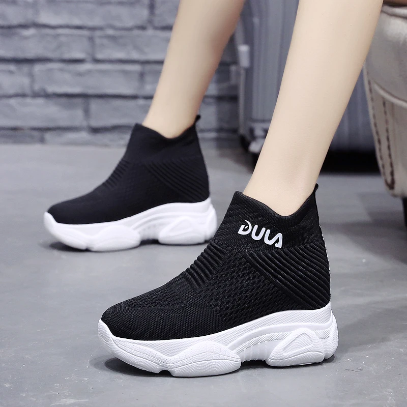 Женская повседневная обувь на платформе кружевные туфли высоком каблуке женские