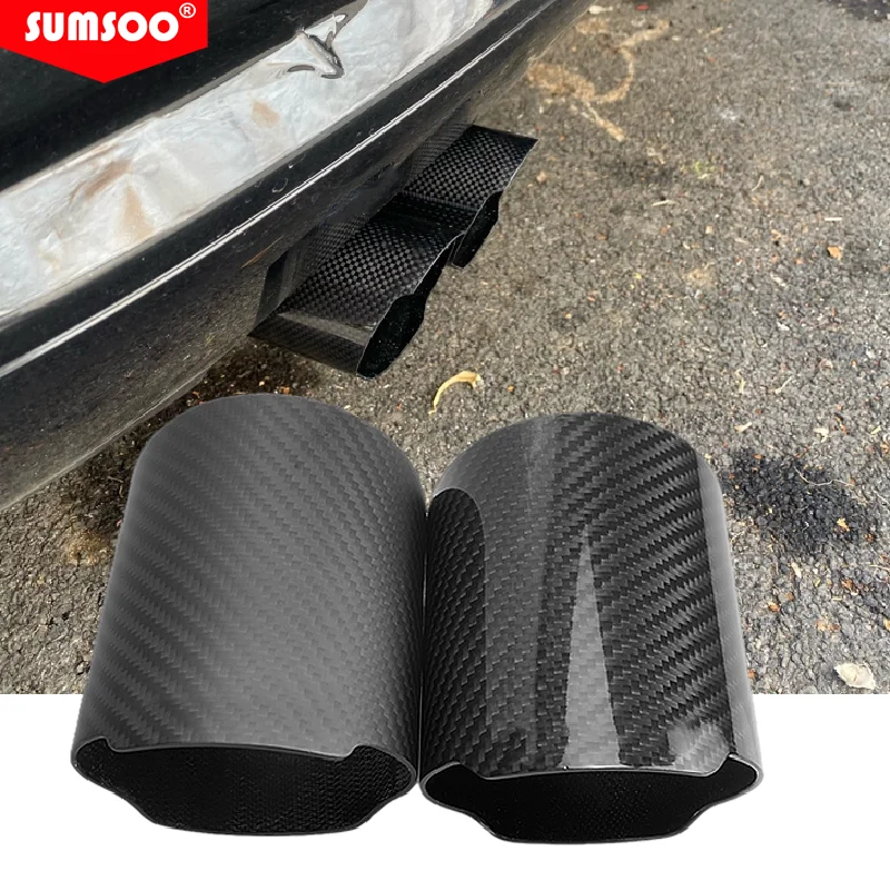

genuine SUMSOO Straight Full Exhaust Pipe Matte/ Glossy Cover Car Universal Exhaust Muffler Pipe Tip Cover Accessories