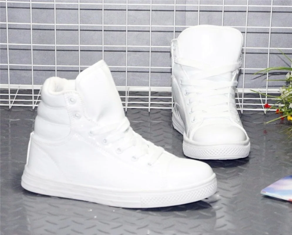Женские высокие кроссовки повседневная обувь на платформе со шнуровкой