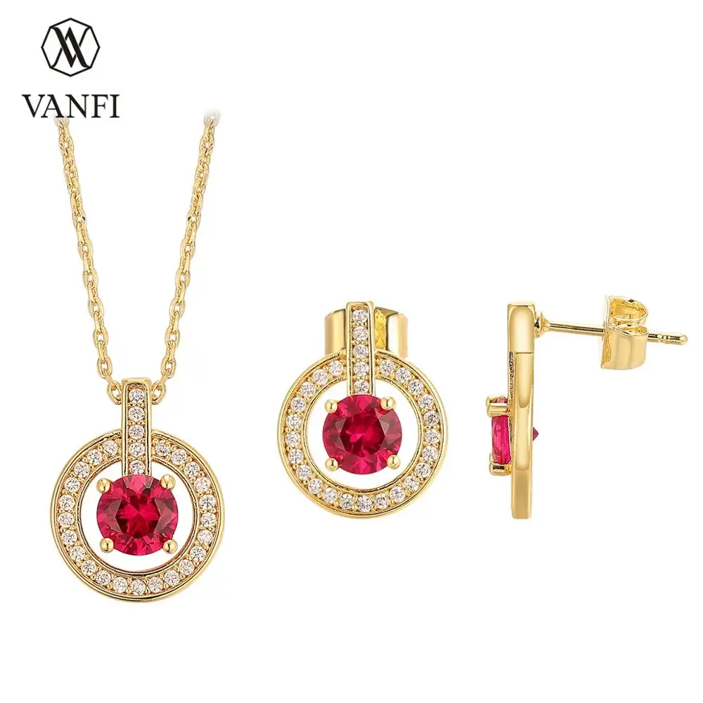 

Vanfi Кристалл кубического циркония ожерелье серьги гвоздики Элегантный CZ Ювелирный Набор для свадьбы невесты Подружки Невесты Подарочный н...
