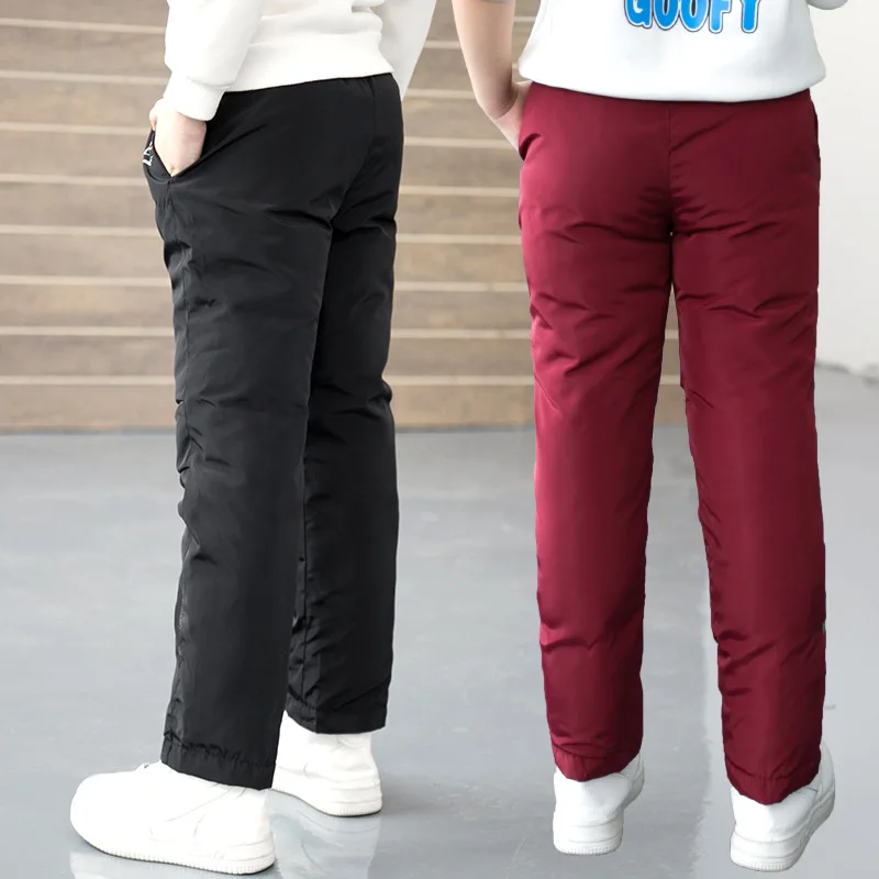 Детские зимние брюки для мальчиков и девочек с хлопковой подкладкой; Утепленные детские брюки; Верхняя одежда; Детские прямые брюки от AliExpress WW