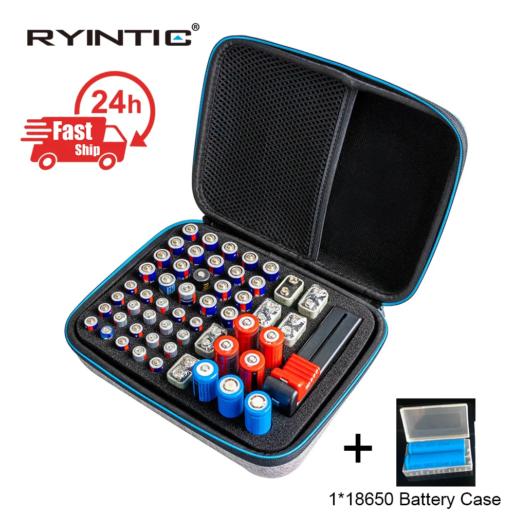 

Portable 53Pcs Waterproof Battery Organizer Storage Case Bag For 18650 AA AAA 9V Battery Garage Container Box Holder for Battery