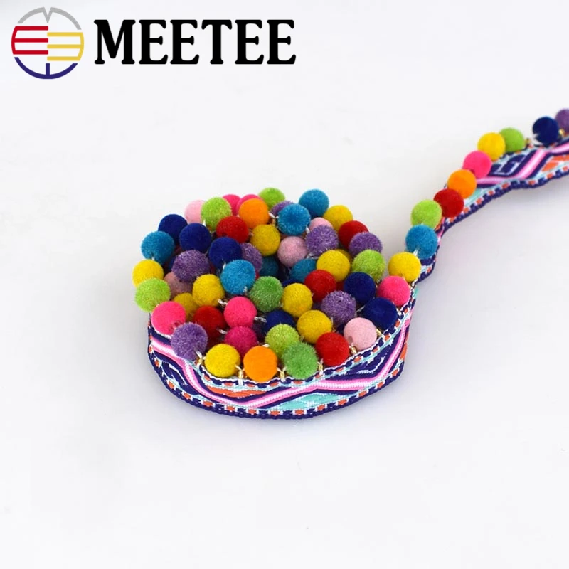 5 ярдов красочные жаккардовые тесьма бахрома бисером помпон отделка кисточкой