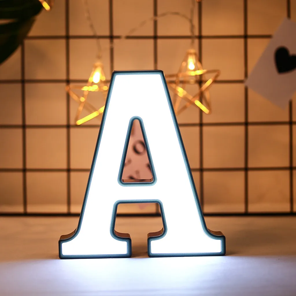 DIY 26 букв светодиодный ночник английский Marquee знак Алфавит 3D Настенный ночник t домашний Свадебный день рождения Жених