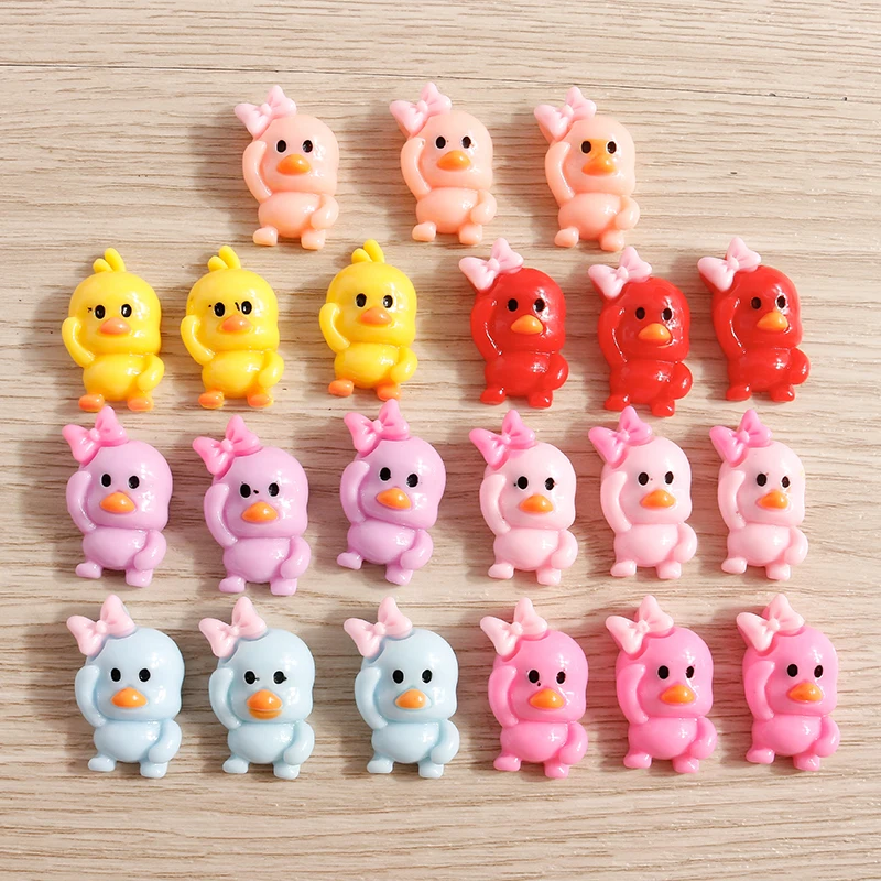 

10pcs 15*24mm Resin Cartoon Duck Flatback Cabochon Animal DIY Hairpin Brooch Decoration for Scrapbooking Crafts Accessories