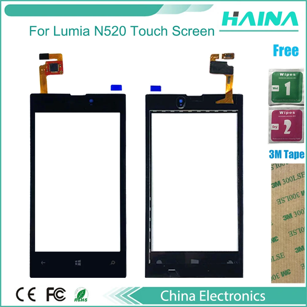 AAA +++ качество 4 0 &quotдля Nokia Lumia 520 N520 сенсорный экран дигитайзер Переднее стекло