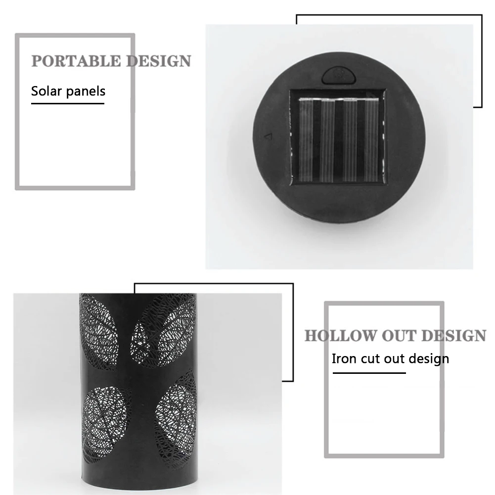 

New Solar Powered Hanging Light Leaves LED Cylindrical Chandelier Retro Lamp Decor Hanging Garden Lamp Night Light