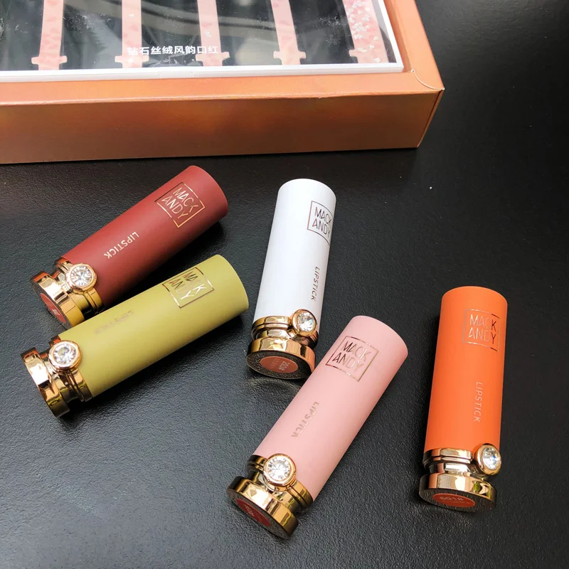 5 шт./компл. Обнаженная матовая помада макияж красная Цвета блеск для губ Макияж