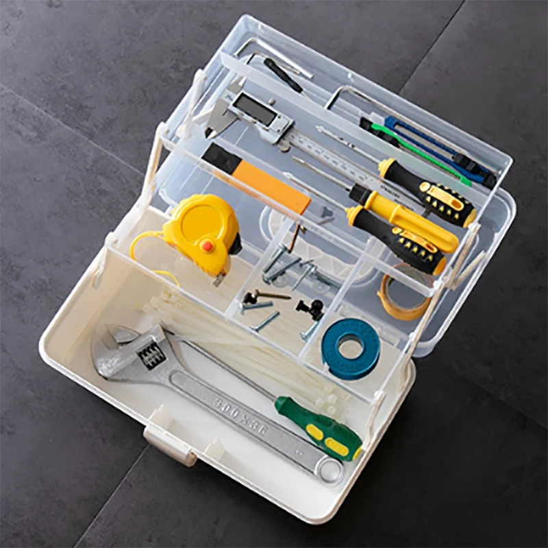 

32X18X16cm 3 Layers Family Portable Storage Medicine Gathering Case Box, Medicine Makeup Stationery Box Desk Portable Storage Bo