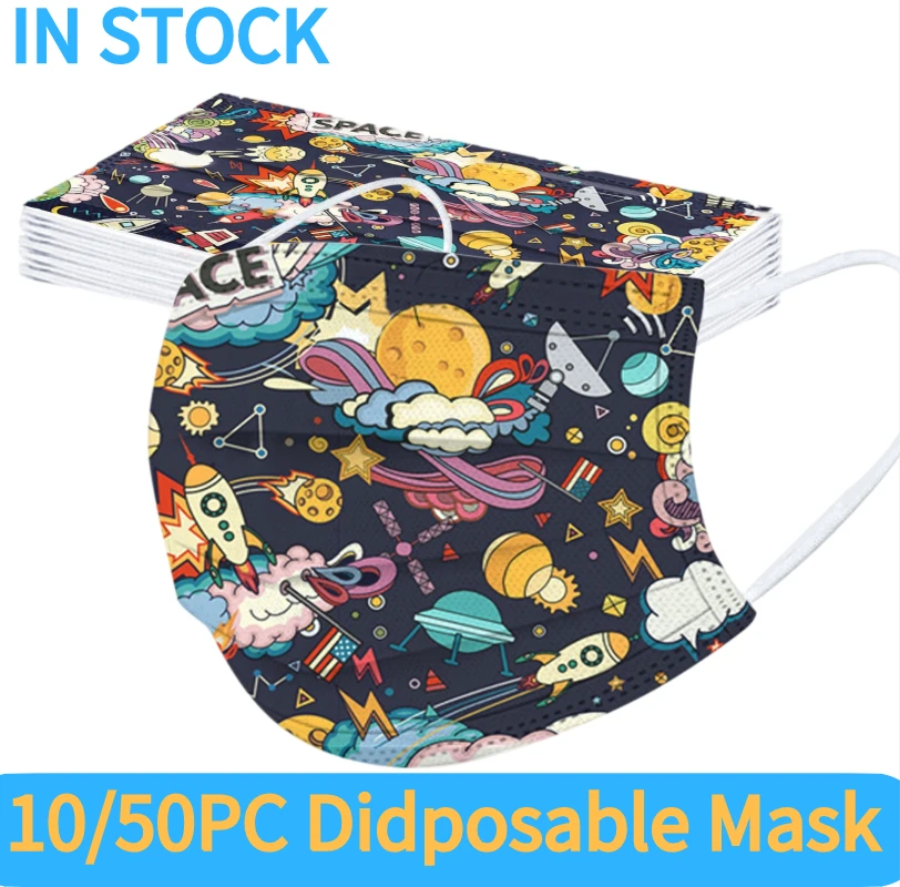 10/50 шт. одноразовые маски для лица с рисунком|Маски| |