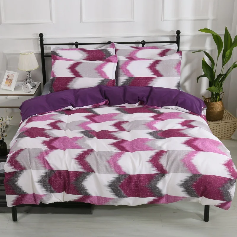 Комплект постельного белья с геометрическим рисунком в клетку пододеяльник