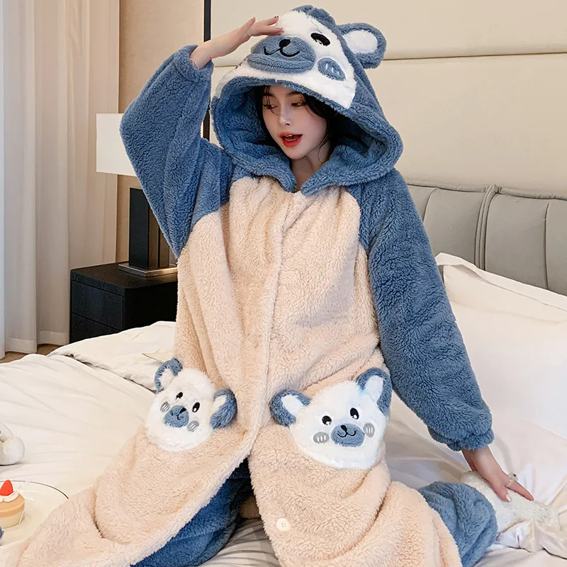 

Women Men Couples Long Robe Warm Super Soft Flannel Coral Fleece Elegant Kimono Bathrobe Female Dressing Gown Robes Pijamas