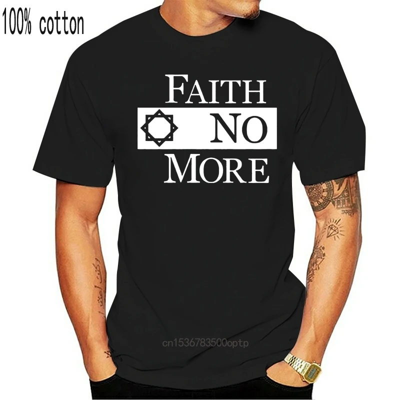 Мужская футболка с надписью Faith No More Star Logo черно белая принтом майка Пэттона рок