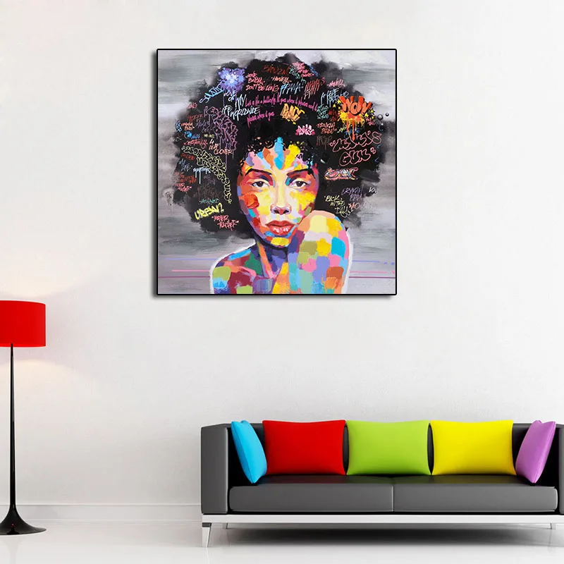 Картина маслом с изображением Африканской Женщины творческий портрет холст