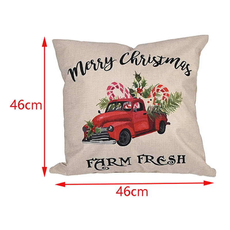 

4 Pcs Christmas Linen Home Decor Pillowcase Throw Pillow Cushion Cover Square Decorative Pillowcase