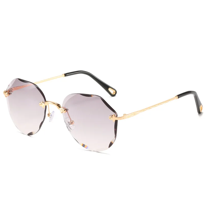 Женские и мужские Овальные Солнцезащитные очки без оправы стильные розовые
