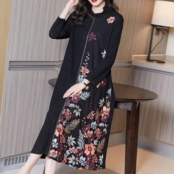 

Платье в западном стиле, тонкая базовая юбка большого размера, юбка выше колена, Женская Весенняя Новинка 2021