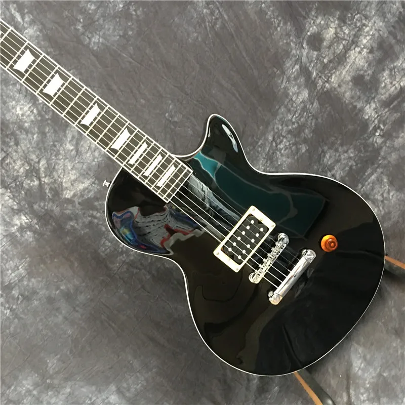 Горячая Распродажа электрическая гитара черного цвета с черными