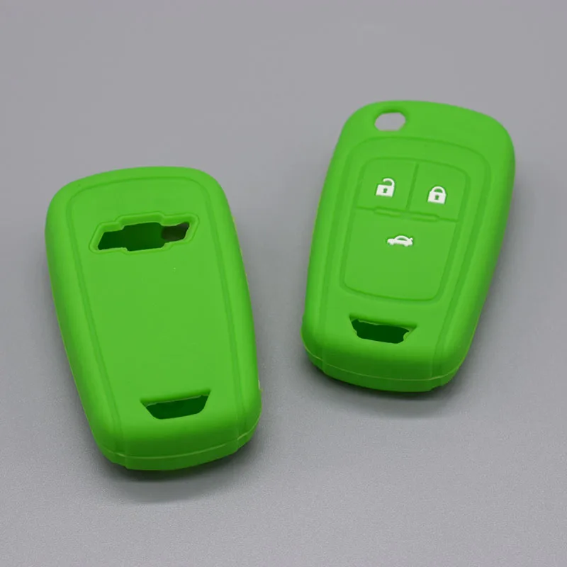 

Silicone rubber car key cover case For Chevrolet Cruze Equinox Malibu Spark Aveo Camaro 3 button key remote protect shell