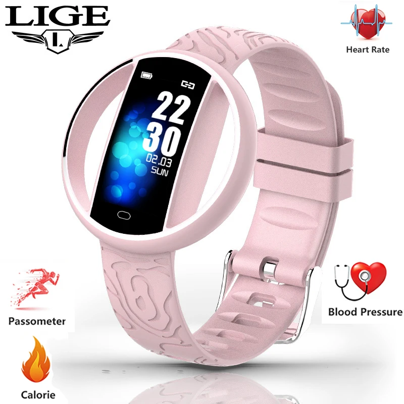 Новинка 2019 женские Смарт часы фитнес трекер пульсометр кровяное давление