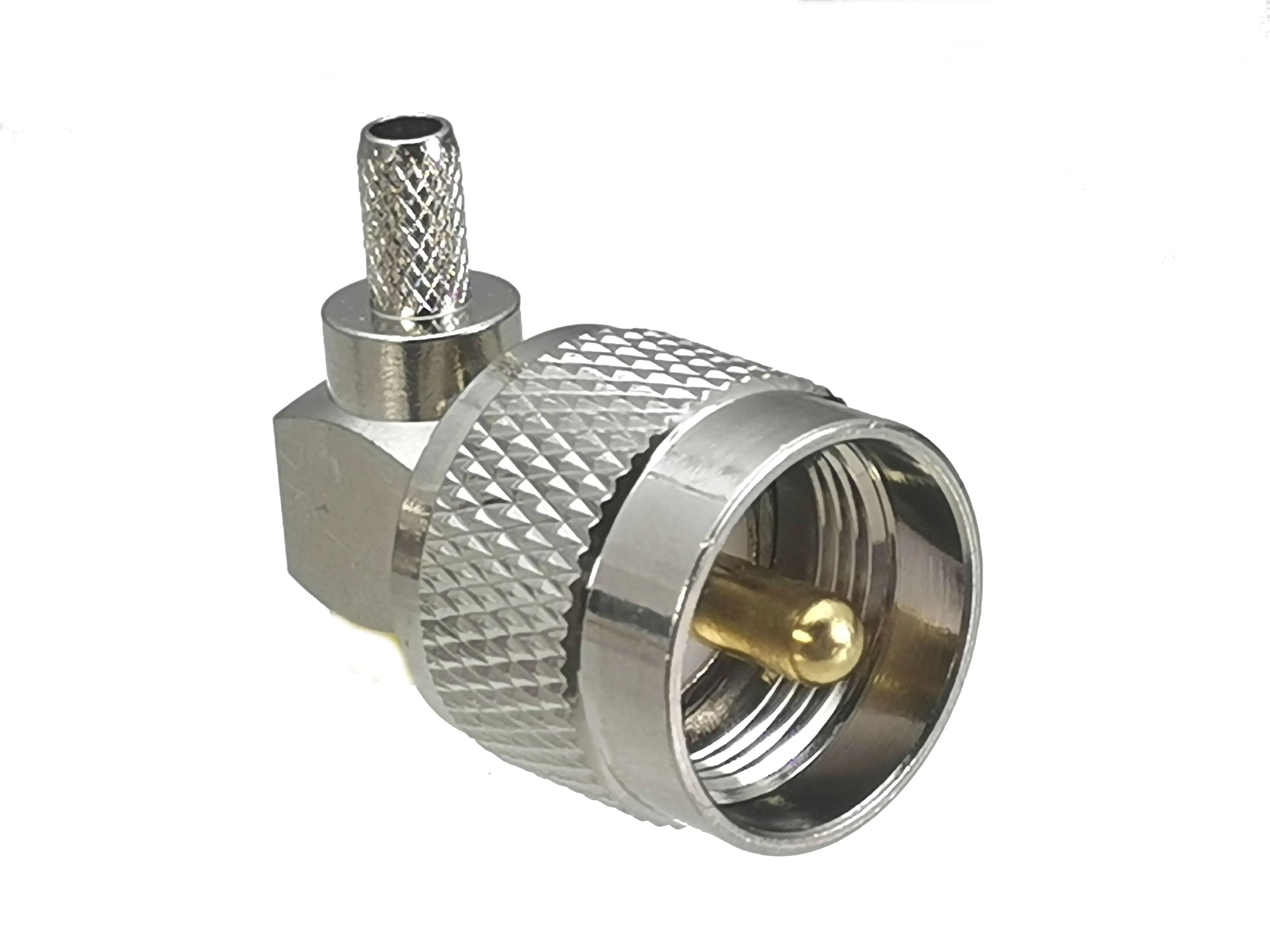 

10PCS Connector PL259 UHF male plug crimp RG58 RG142 LMR195 RG400 Cable right angle