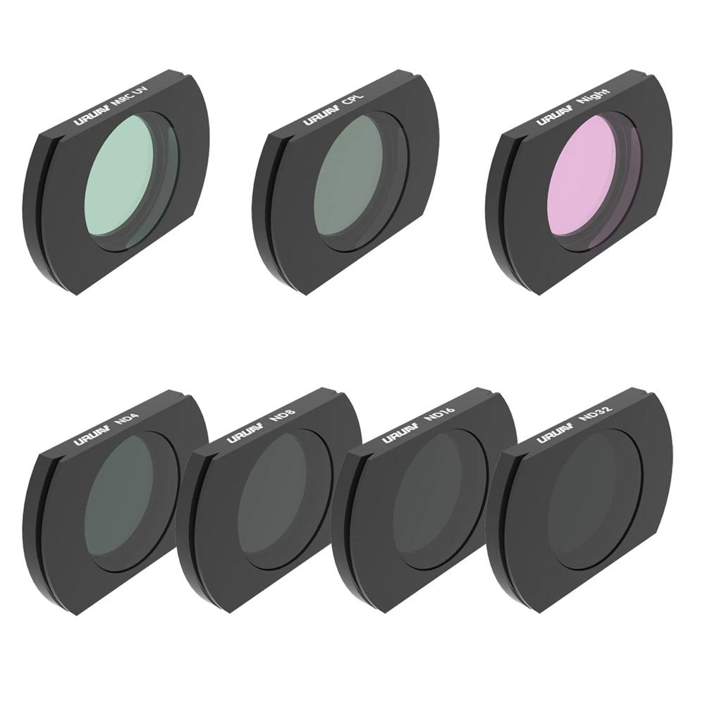 7pcs Set URUAV для Hubsan ZINO H117S/ZINO PRO фильтр объектива камеры UV/CPL/ND4/ND8/ND16/ND32/Ночной комбо набор применяется на Радиоуправляемый Дрон - Цвет: 7pcs Set