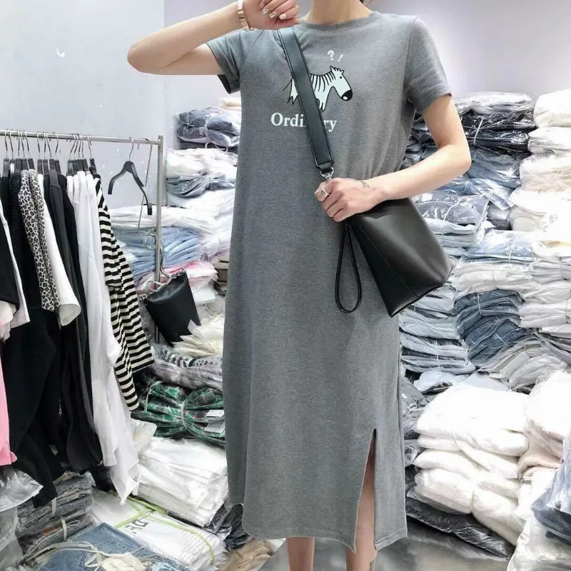 Женское платье с принтом зебры однотонное простое свободное Повседневное