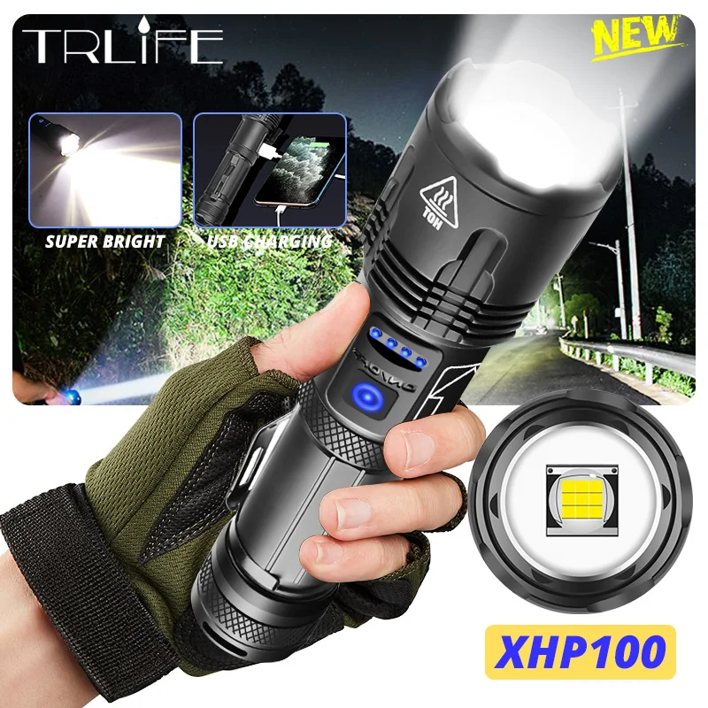 

XHP100 9-core Led Flashlight Power Bank Function Torch Usb Rechargeable 18650 or 26650 Battery Zoomable XHP70.2 XHP50.2 Lantern
