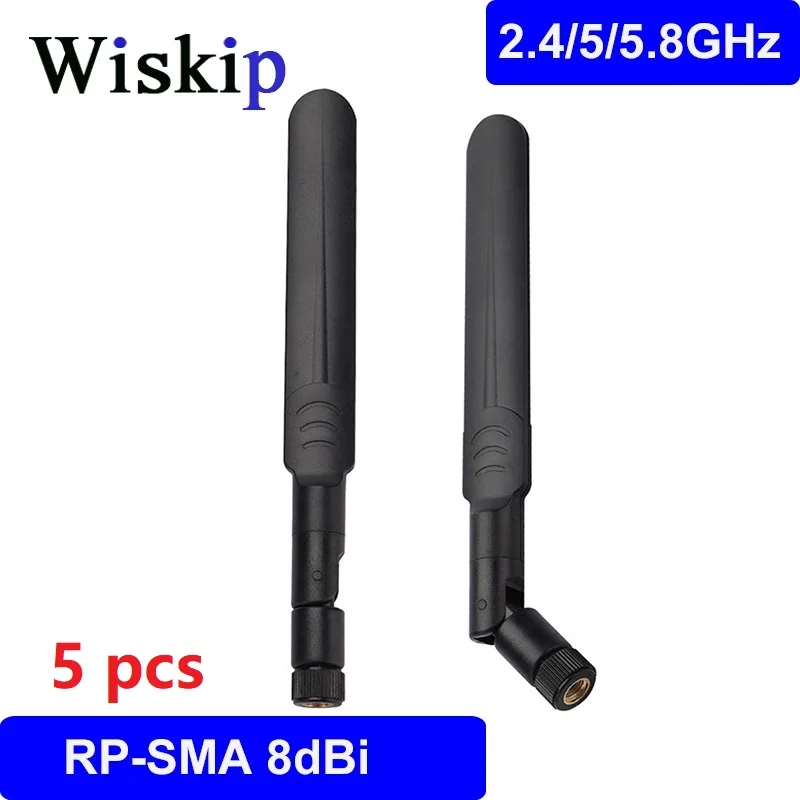 Антенна Wi Fi 2 4 ГГц 5 8 8dbi SMA Мужская Двухдиапазонная для беспроводных