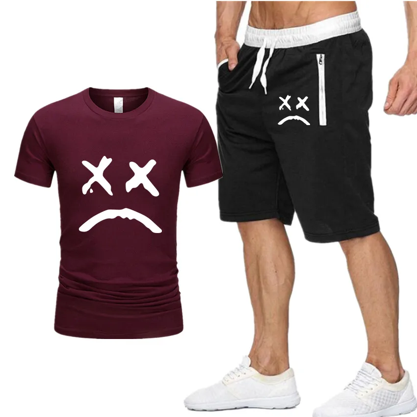 Love lil. Открытый спортивный костюм с принтом футболка + шорты модные тенденции в