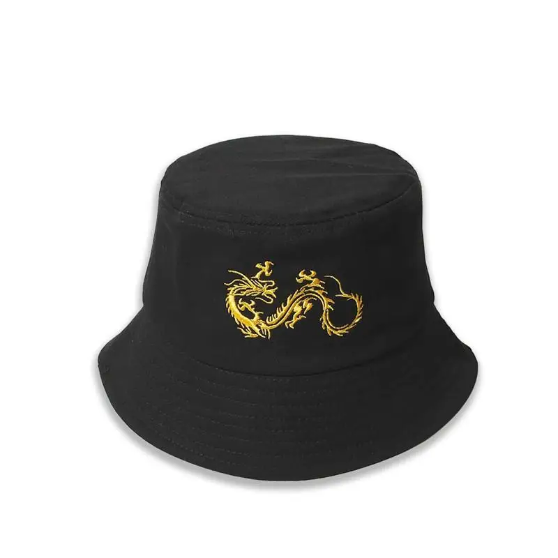 

Four Season Cotton fashion joker Cartoon dragon Bucket Hat Fisherman Hat outdoor travel hat Sun Cap Hats for Men and Women 80