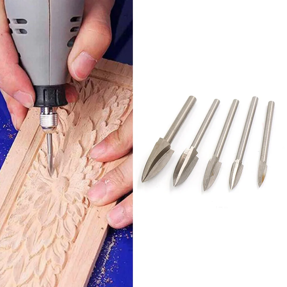 

5PCS/Set Wood Carving Tools Accessory Milling Cutter Steel Carving Root Tools Durable