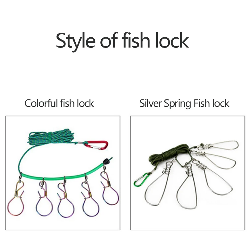 5 м рыболовный замок с пряжками из нержавеющей стали пружинный для рыбы Прочный
