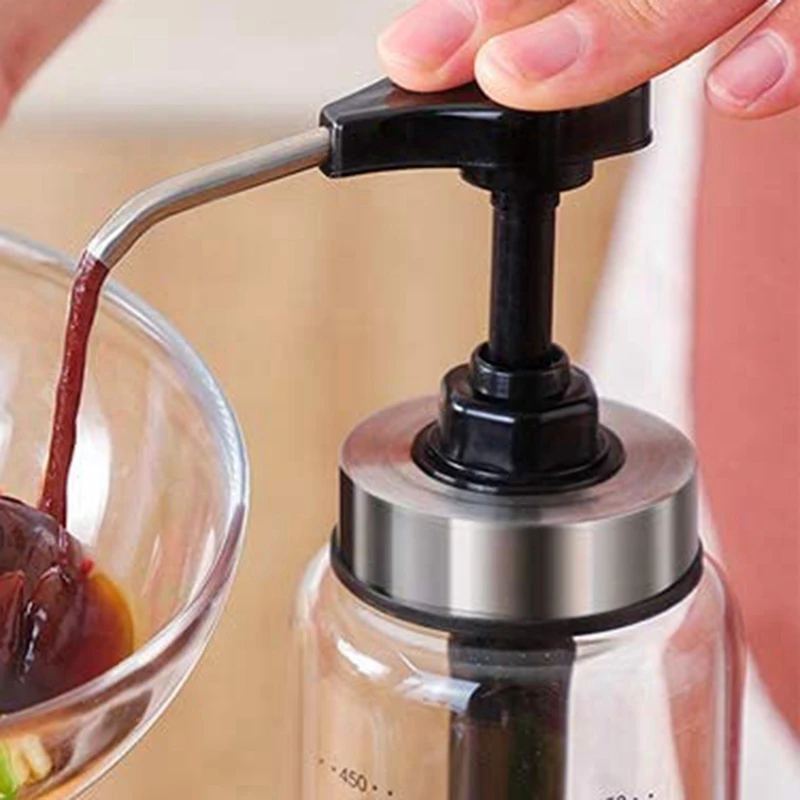 Соус и сироп стеклянная бутылка Диспенсер для соусов с широким пресс насосом