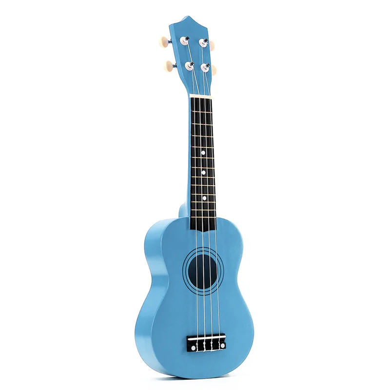 Blue 21 дюймов сопрано укулеле 4 струны Гавайская гитара Uke+ струна+ выбор для начинающих подарок для детей - Цвет: Blue