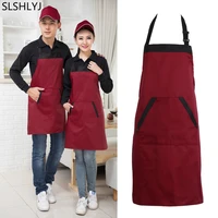 black red unisex chef cooking kitchen catering halterneck apron bib with 2 pocket one size in medium fashion kitchen accessorie
