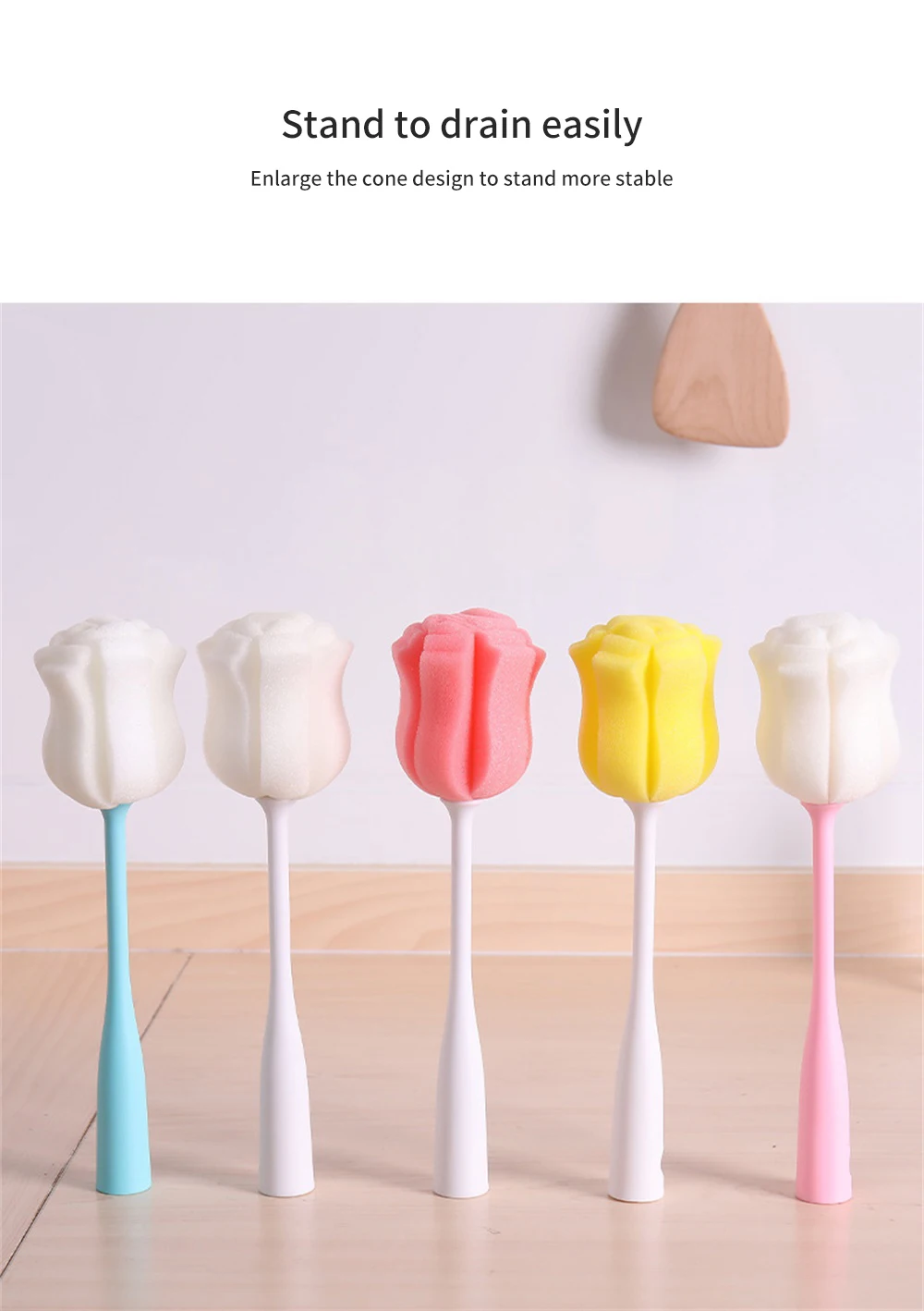 Щетка из губки для чистки бутылки кухонный инструмент щетки со съемной ручкой в