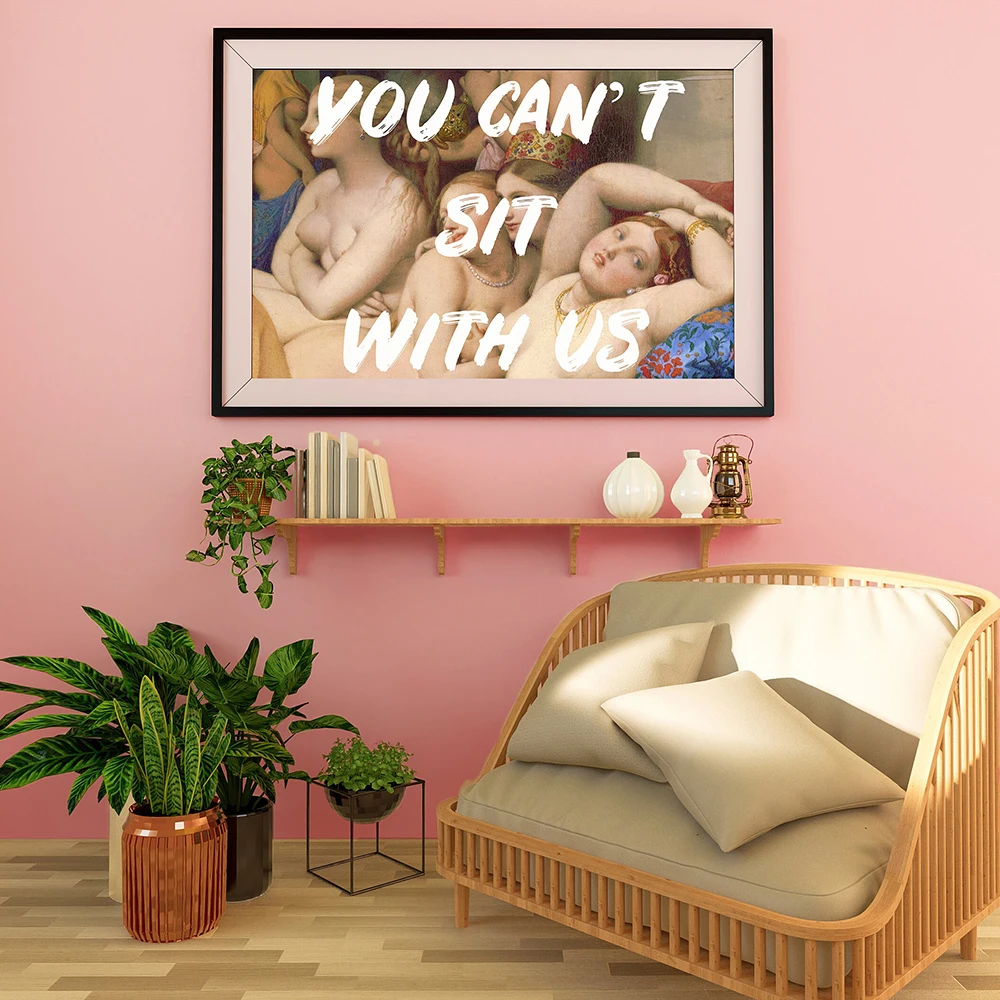 

Canvas Painting Lazy Sad Hot Girl Summer Quote Print Poster Feminism Art Retro Nude Wall Pictures For Living Bed Room Home Decor