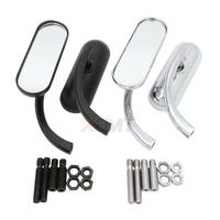 8mm 10mm motorcycle rearview mini oval mirrors for harley sportster xl883 xl1200 dyna softail touring cruiser chopper bobber