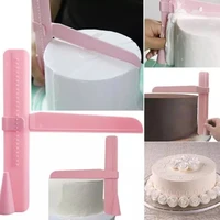 2pcs big small adjustable height cream fondant cake trowel scraper cake surface treatment tool