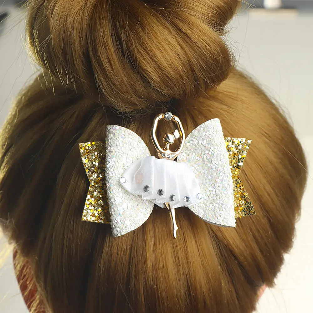 Детские заколки для волос с бантом и блестками девочек милые аксессуары подарок