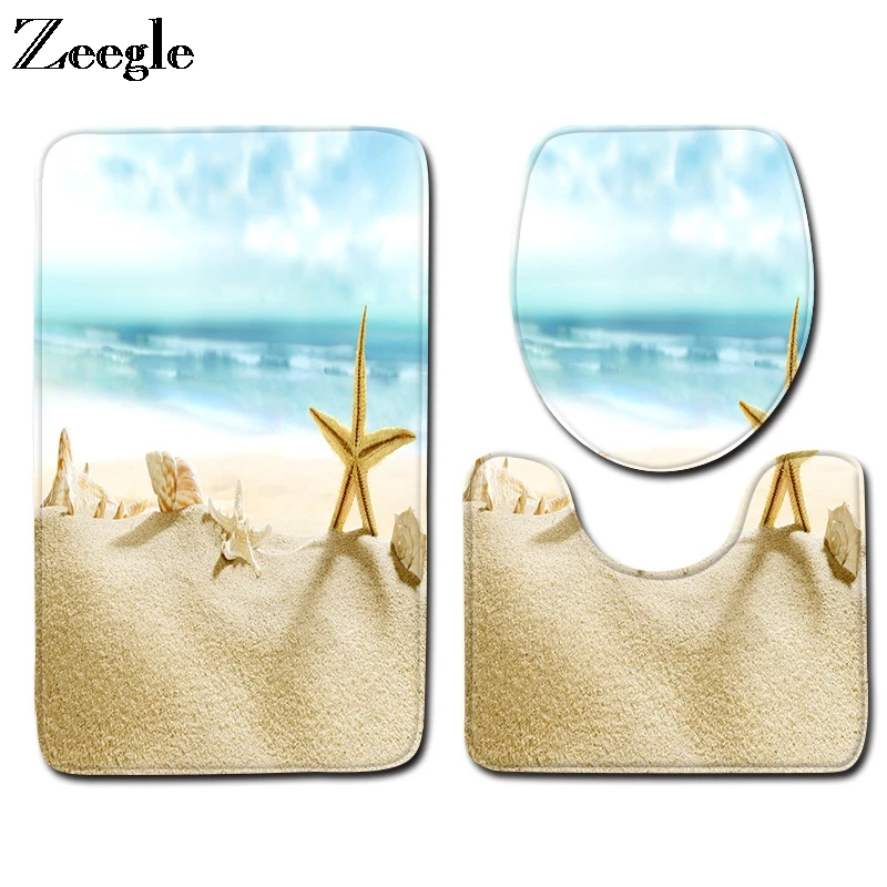 Набор Противоскользящих ковриков для ванной комнаты напольные коврики туалета