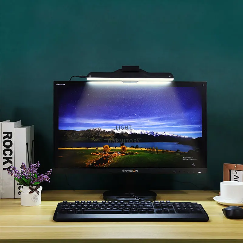 

LED Dimmable Computer Table Light Eye Caring Table Lamp Office Home Monitor Hanging Screen Supplies Touch Switch Student Reading