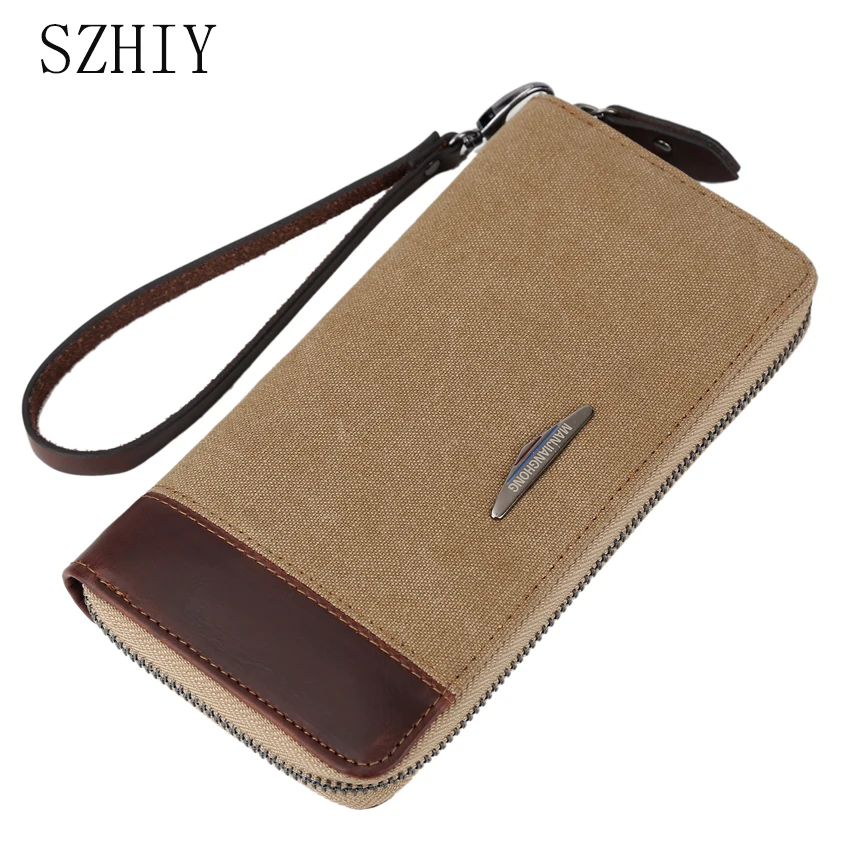 

Canvas Men Wallet Long Purse Coin CaseCover for Mens Credit Card Holder Wrist Billetera Hombre Gifts Designer Fashion Business