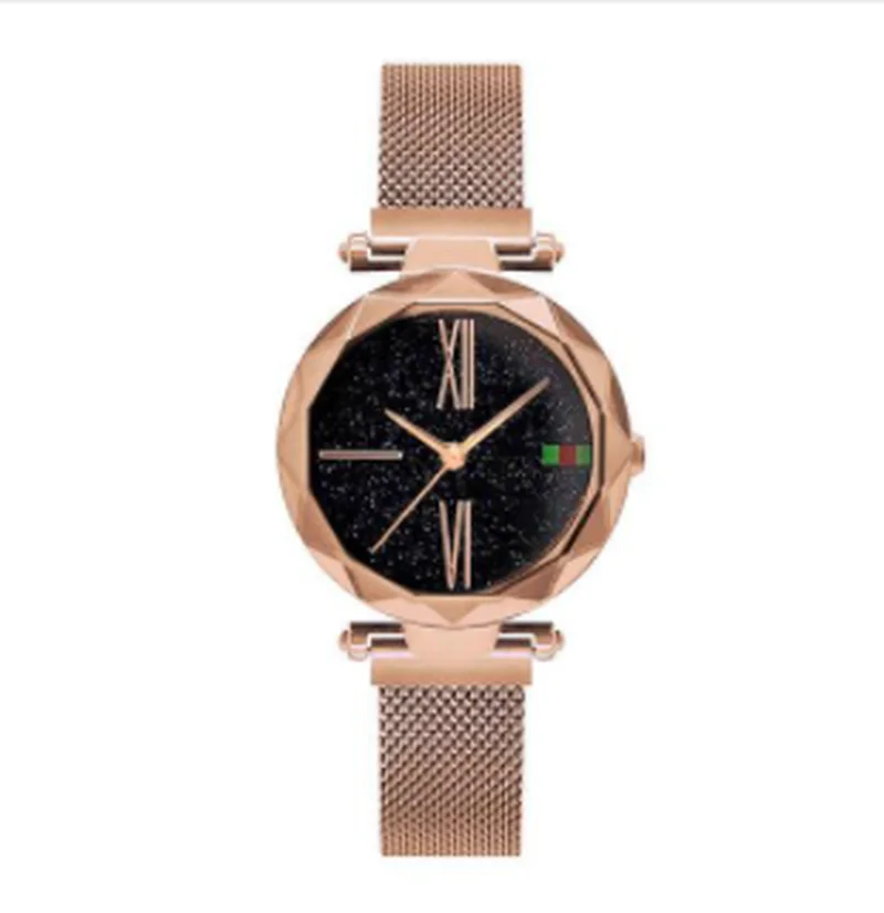 

Luxury Rose Gold Women Watches Minimalism Starry sky Magnet Buckle Fashion Casual Female Wristwatch Waterproof Roman Numeral